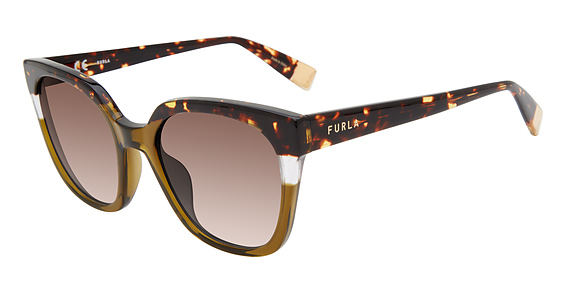 Furla Women's Sunglasses Rimless Browline Silver/Blue SFU225 579X